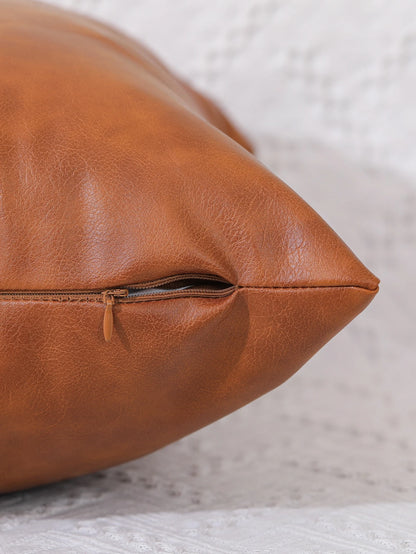 1pc/2pcs Cushion Cover Without Filler, Brown Throw Pillowcase For Sofa, Home Decor