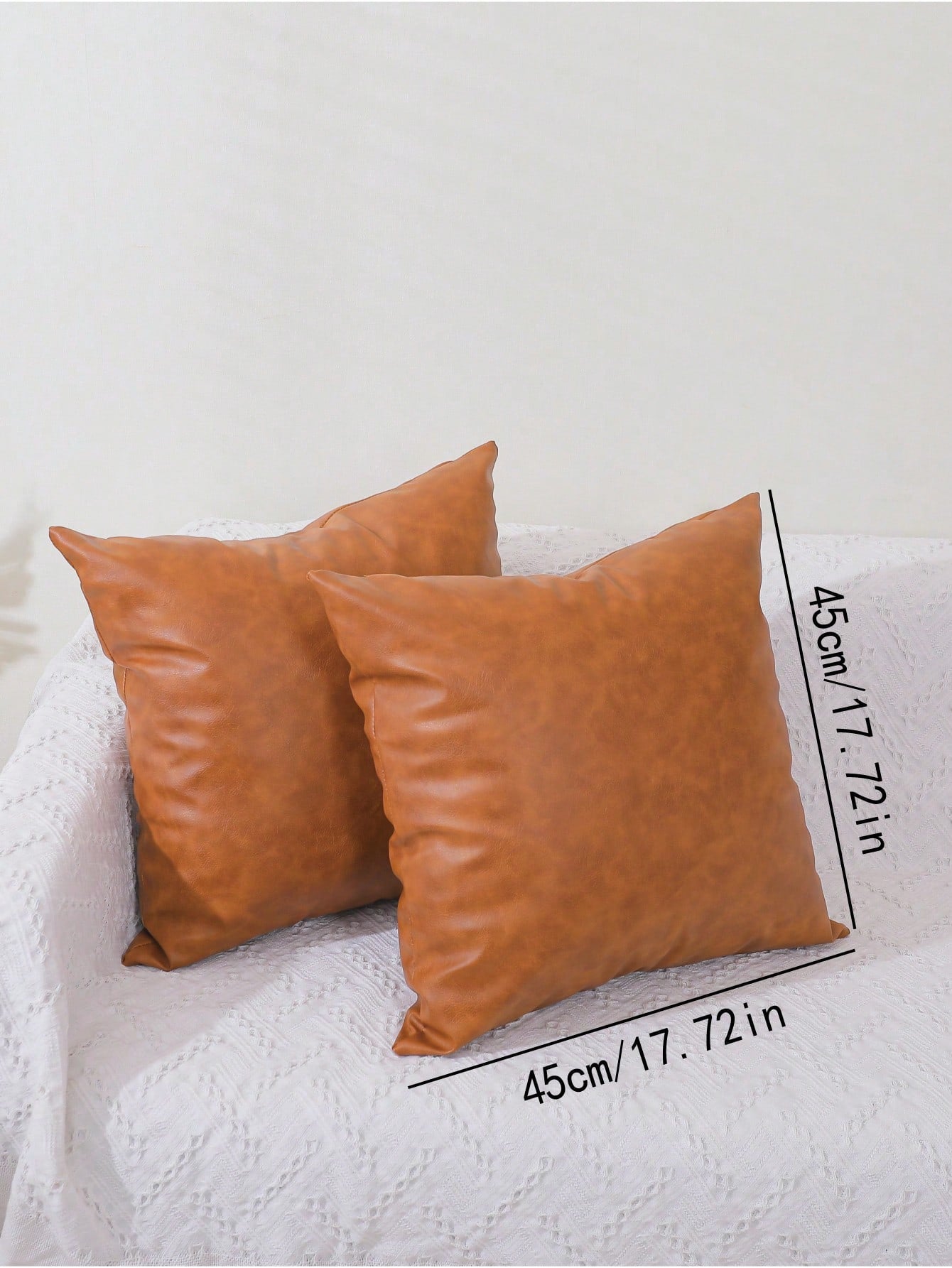 1pc/2pcs Cushion Cover Without Filler, Brown Throw Pillowcase For Sofa, Home Decor