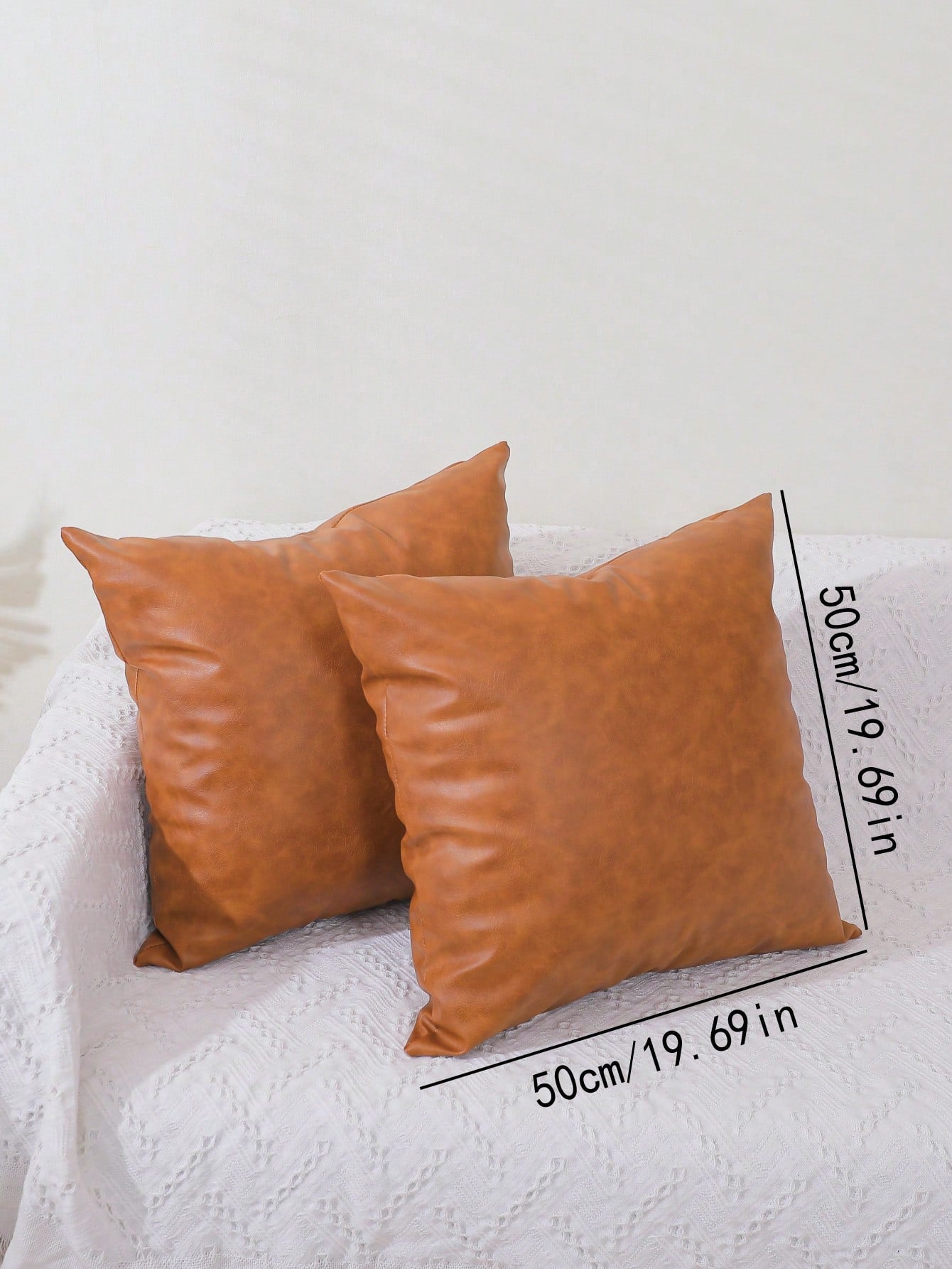 1pc/2pcs Cushion Cover Without Filler, Brown Throw Pillowcase For Sofa, Home Decor