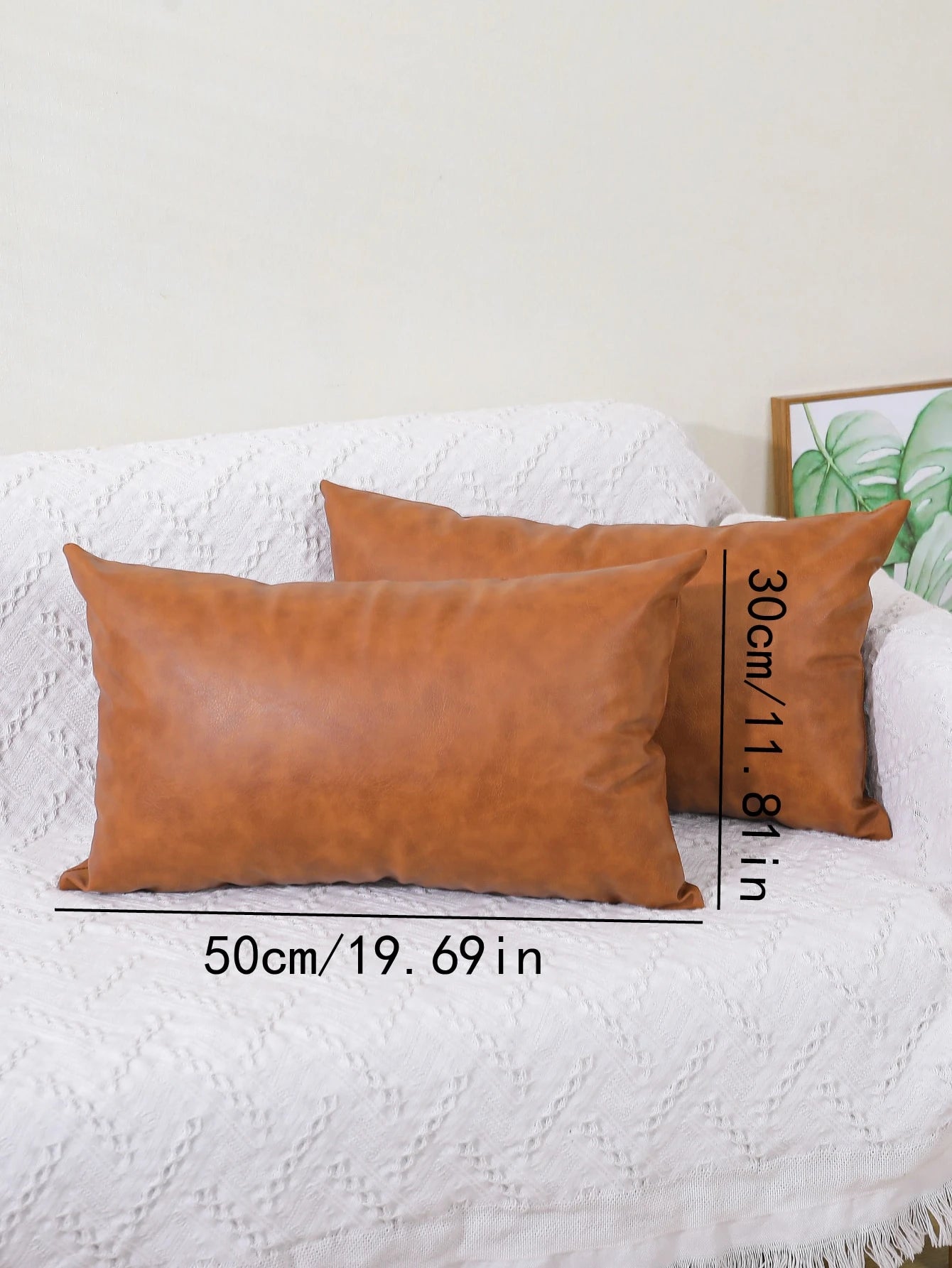 1pc/2pcs Cushion Cover Without Filler, Brown Throw Pillowcase For Sofa, Home Decor