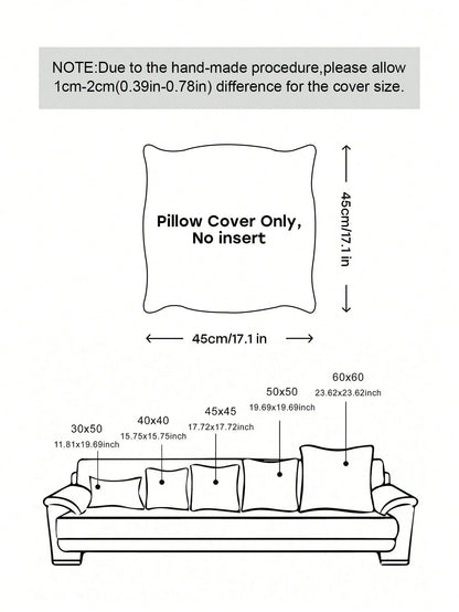 1PC/2PCS Halloween, Halloween Decoration, Dark Green Textured Chenille Pillow Case 400gsm Thickened Double-Sided Same Material Wabi-Sabi Style Home Square Sofa Cushion Cover Without Insert