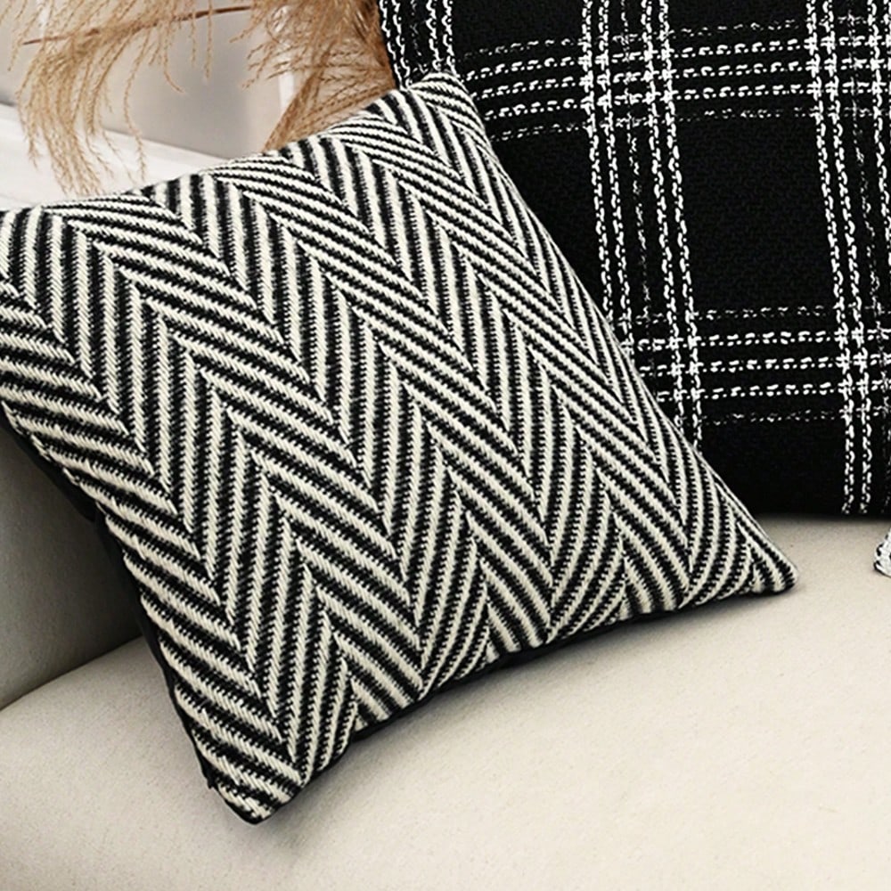 1pc/2pcs Herringbone Cushion Cover, Vintage Luxury Decorative Throw Pillow Case For Home, Living Room, Bedroom, Sofa, No Pillow Insert
