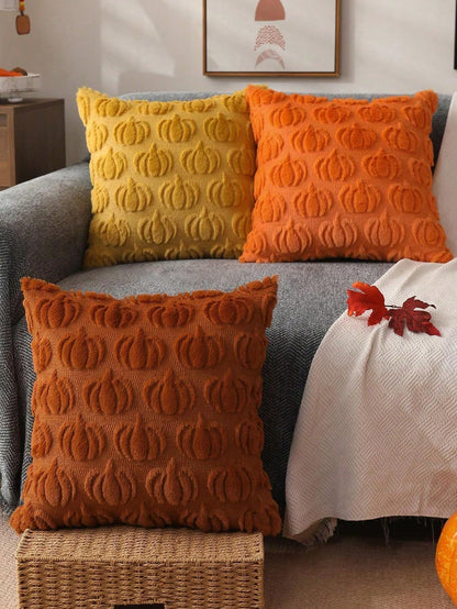 1pc/2pcs Maple Cushions, 18 X 18 Inches, Orange, Farm, Decoration, Autumn Harvest Theme, Festival, Synthetic Hair, Sofa, Bed Or Room