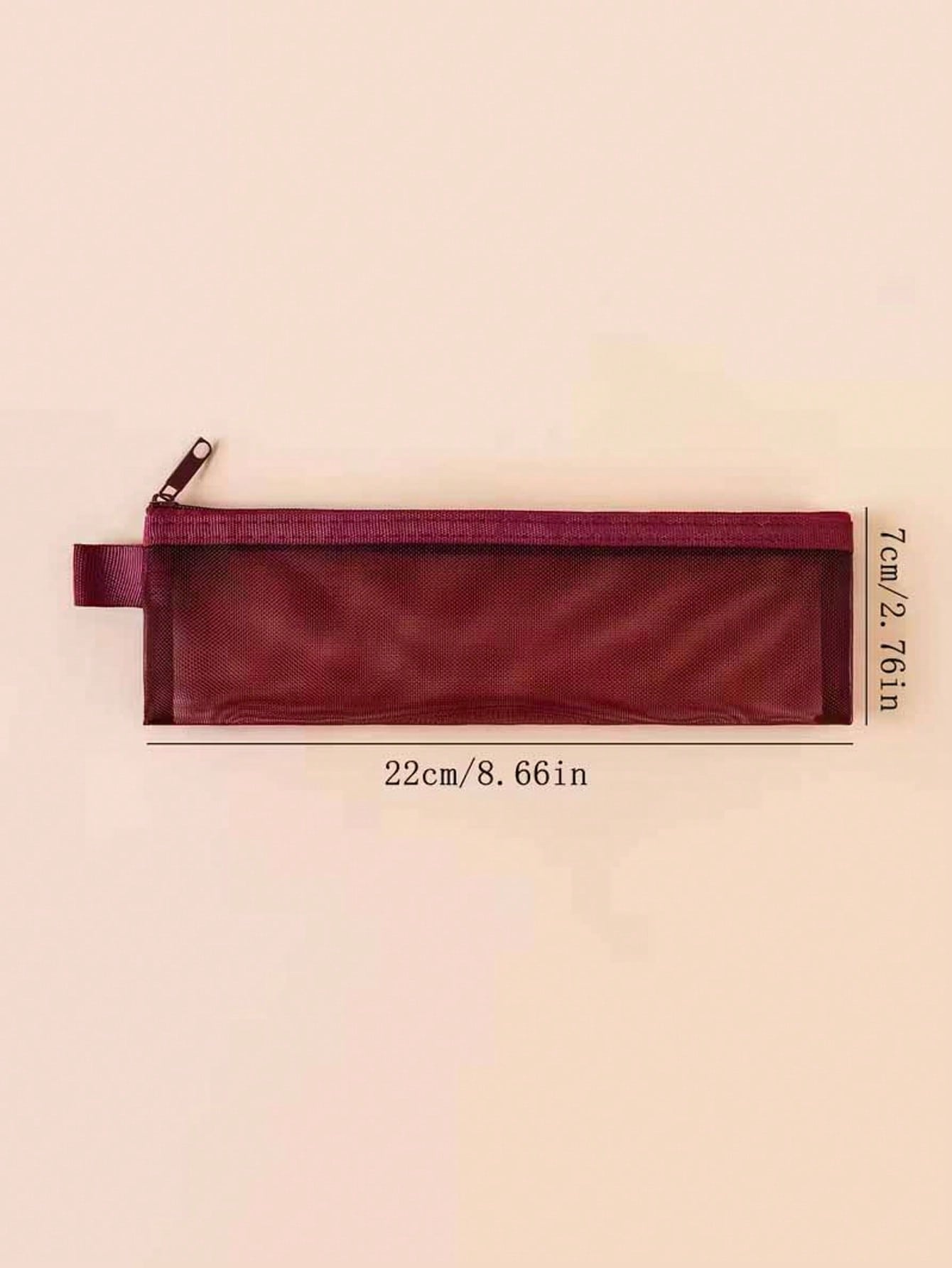 1PC/2pcs Nylon Mesh Makeup Brush Storage Bag, A Variety Of Colors Are Available, Transparent Zipper, Suitable For Eyebrow Pencil, Eyelash Brush, Etc., Portable Mini Beauty Accessories