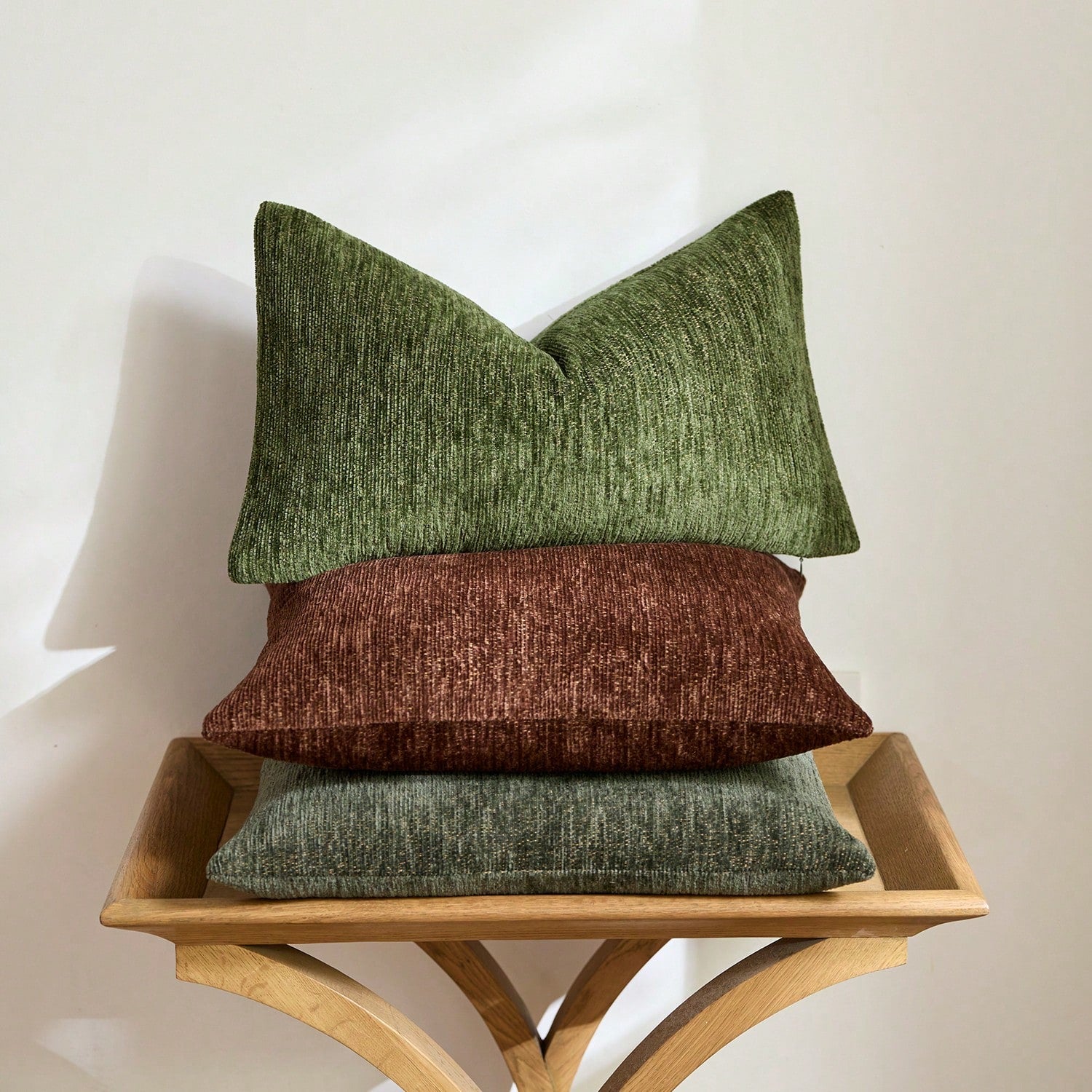 1pc/2pcs Olive Green (Pillow Insert Not Included) Multi-Color Textured Pillowcase, Modern Farmhouse Chenille 3D Textured Soft Breathable Cushion Cover, Suitable For Daily Bedroom, Dining Room, Bed, So