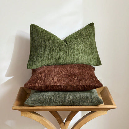 1pc/2pcs Olive Green (Pillow Insert Not Included) Multi-Color Textured Pillowcase, Modern Farmhouse Chenille 3D Textured Soft Breathable Cushion Cover, Suitable For Daily Bedroom, Dining Room, Bed, So
