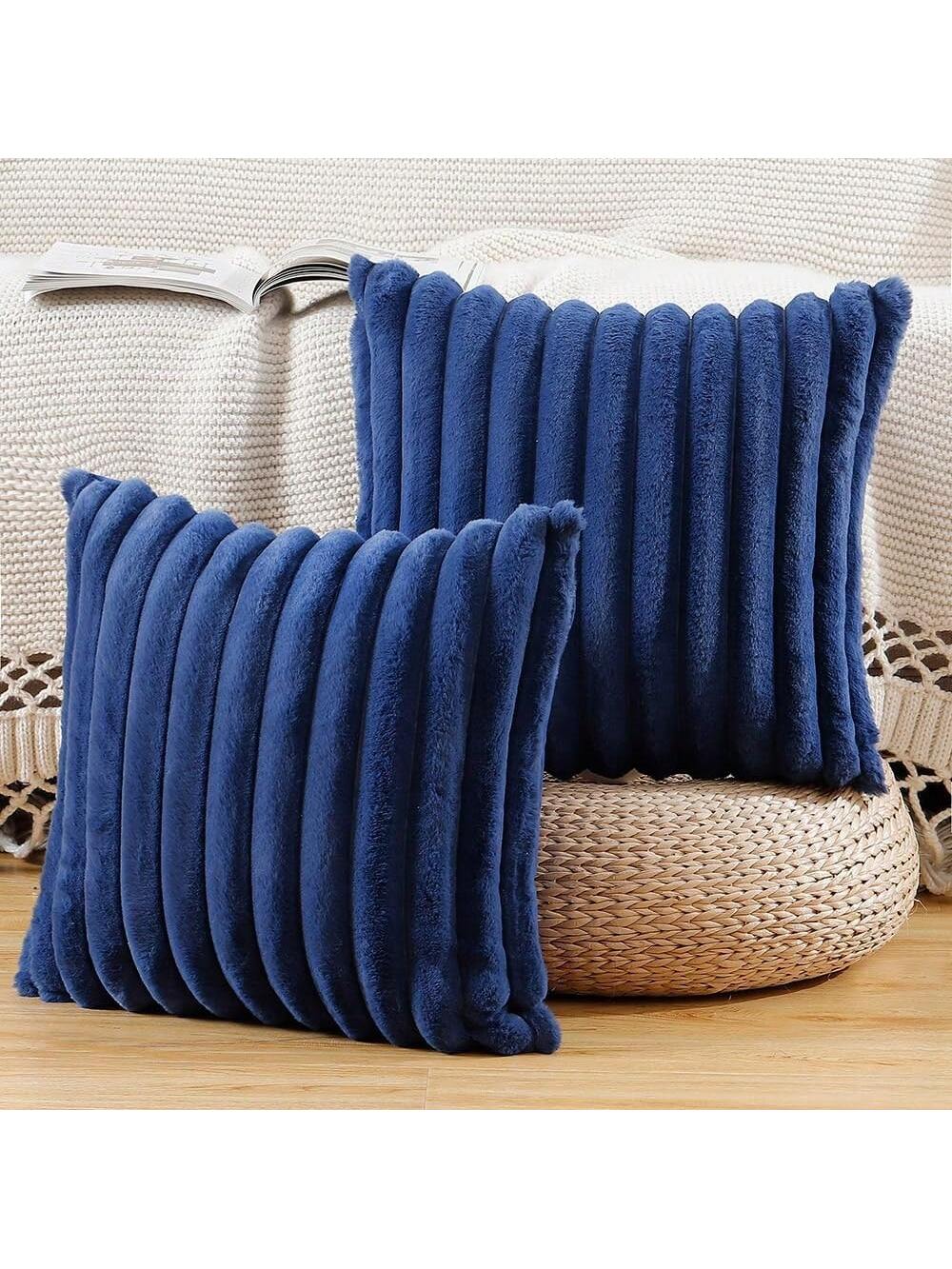 1pc/2pcs Solid Color Pillow Cover (Pillow Insert Not Included), Fabric Throw Pillow Case, Suitable For Living Room Sofa