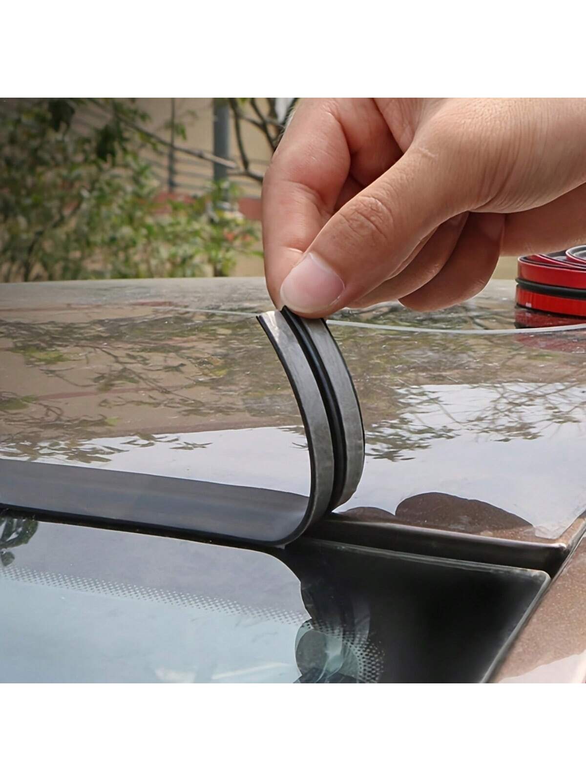 1pc/2pcs Universal Car Roof Seal Strip, Length 200cm/78.74 Inches, Suitable For Windshield, Rubber Material, Waterproof And Leak-Proof, T-Shaped Seal Strip, Applicable For Small Sunroof, Panoramic Sun