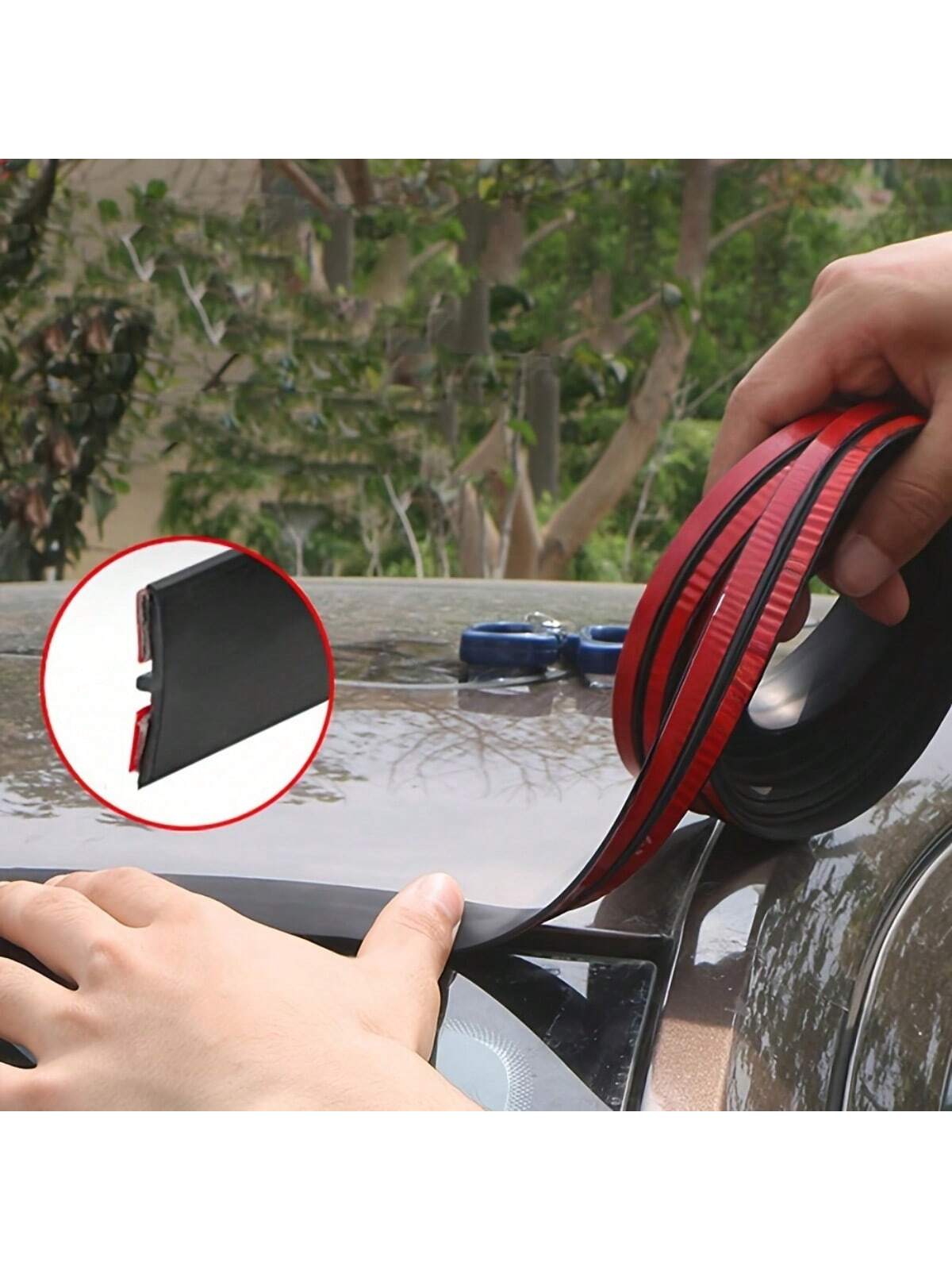 1pc/2pcs Universal Car Roof Seal Strip, Length 200cm/78.74 Inches, Suitable For Windshield, Rubber Material, Waterproof And Leak-Proof, T-Shaped Seal Strip, Applicable For Small Sunroof, Panoramic Sun