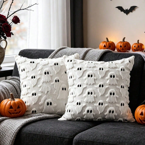 1pc 3D Bat Plush Pillow Case, Gothic Dark Halloween Witch Theme Decorative Cushion Cover, 18"X18", Suitable For Living Room Sofa Bedroom Halloween Decor, Pillow Insert Not Included