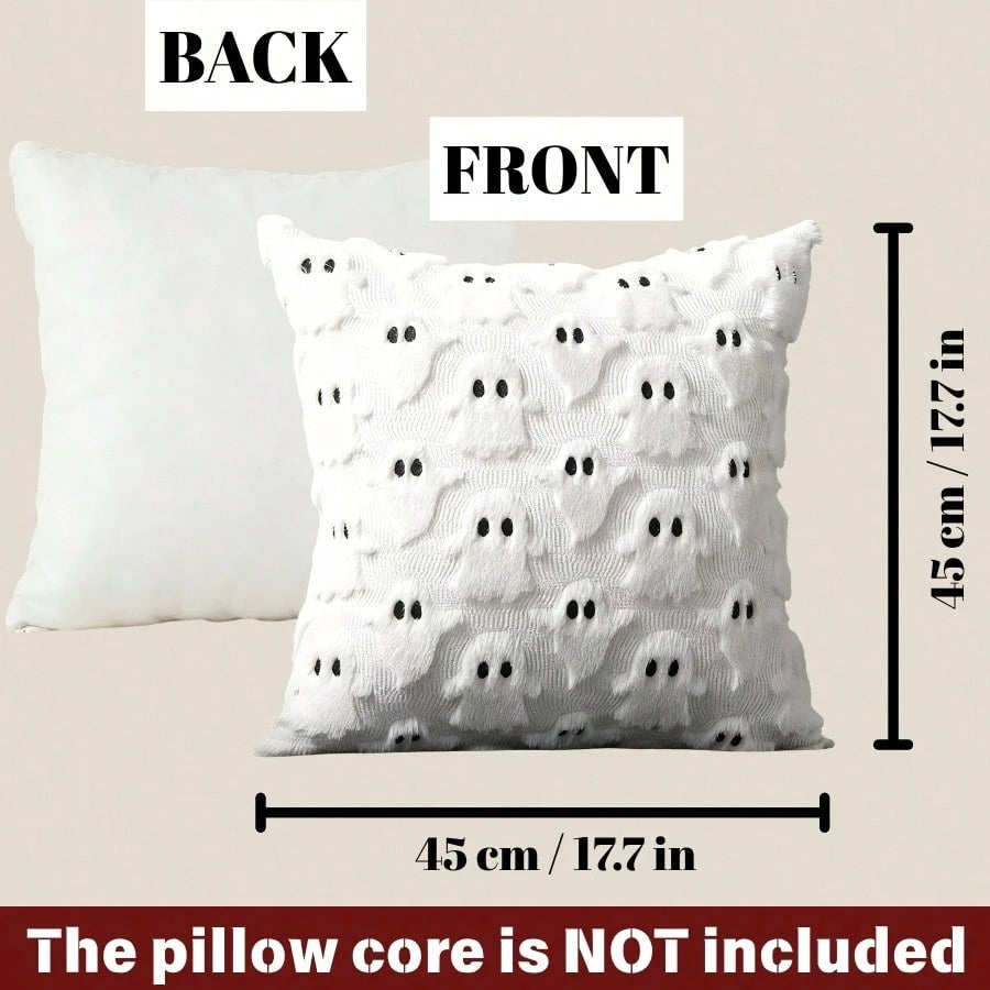 1pc 3D Bat Plush Pillow Case, Gothic Dark Halloween Witch Theme Decorative Cushion Cover, 18"X18", Suitable For Living Room Sofa Bedroom Halloween Decor, Pillow Insert Not Included