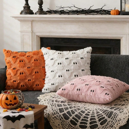 1pc 3D Bat Plush Pillow Case, Gothic Dark Halloween Witch Theme Decorative Cushion Cover, 18"X18", Suitable For Living Room Sofa Bedroom Halloween Decor, Pillow Insert Not Included