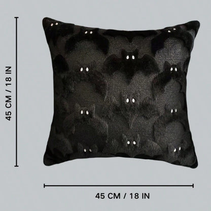 1pc 3D Bat Plush Pillow Case, Gothic Dark Halloween Witch Theme Decorative Cushion Cover, 18"X18", Suitable For Living Room Sofa Bedroom Halloween Decor, Pillow Insert Not Included