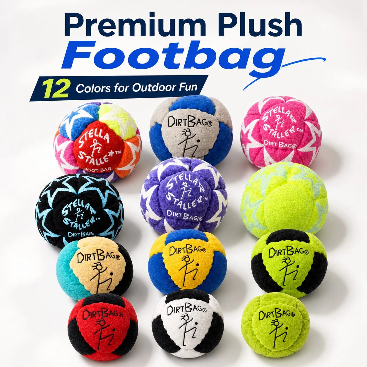 1pc 3pcs 12-Color Adult Outdoor Plush Footbag Set, Soft Cotton Velvet Soccer Ball Hacky Sack For Balance Training, Coordination Practice, Stress Relief, Solo & Group Outdoor Game