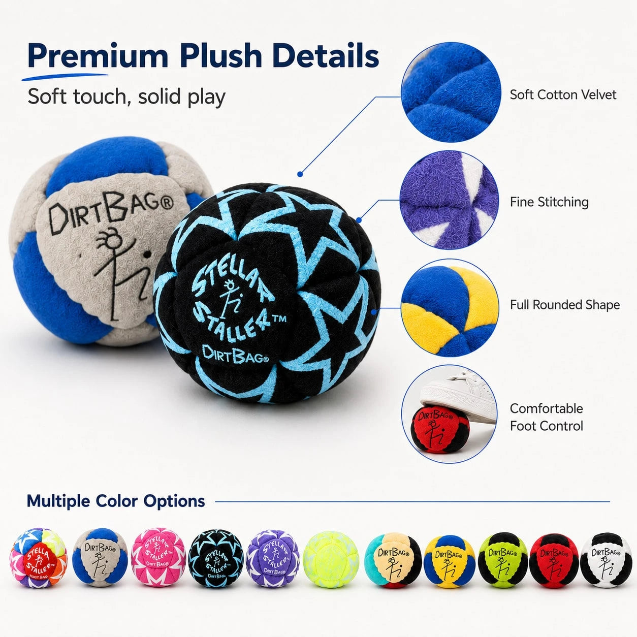 1pc 3pcs 12-Color Adult Outdoor Plush Footbag Set, Soft Cotton Velvet Soccer Ball Hacky Sack For Balance Training, Coordination Practice, Stress Relief, Solo & Group Outdoor Game