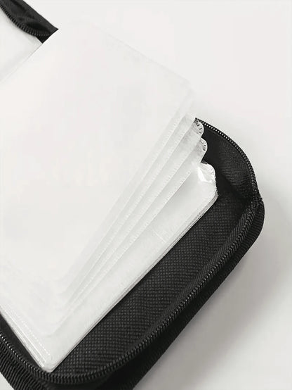 1pc 40pcs CD/DVD Case Holder: Portable Wallet Disc Storage Binder For Car, Home & Travel- Keep Your Discs Organized! Travel Accessories Travel Essentials Storage Case Dvd StorageDigital BagAudio For