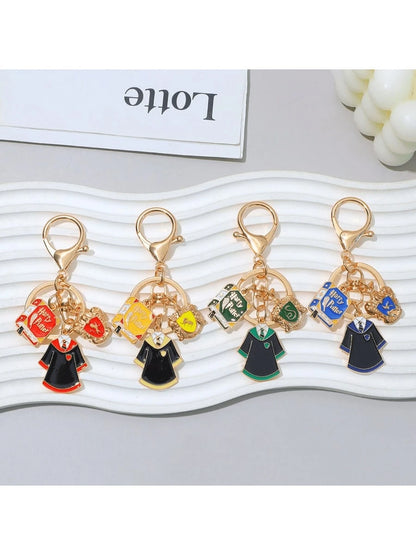 1pc/4pcs House Shaped Keychain, Suitable For Children And Collectors, Themed Handicraft, Creative Gift For Birthday Party And Bachelor Party, Inspired By The Magical World