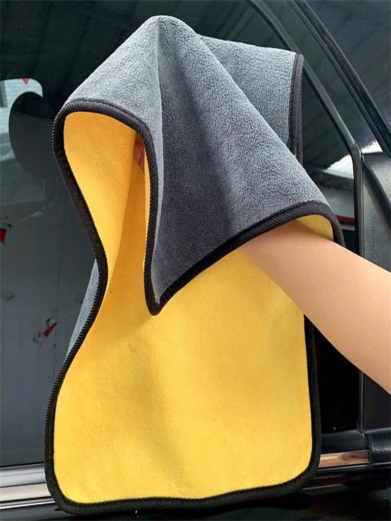 1pc 60*160cm Extra Large Car Wash Towel- Double-Sided Thickened Absorbent Car Wiping Towel, Super Absorbent, Suitable For Quick Car Wash, Multi-Functional Towel, Yellow
