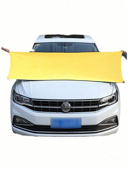 1pc 60*160cm Extra Large Car Wash Towel- Double-Sided Thickened Absorbent Car Wiping Towel, Super Absorbent, Suitable For Quick Car Wash, Multi-Functional Towel, Yellow