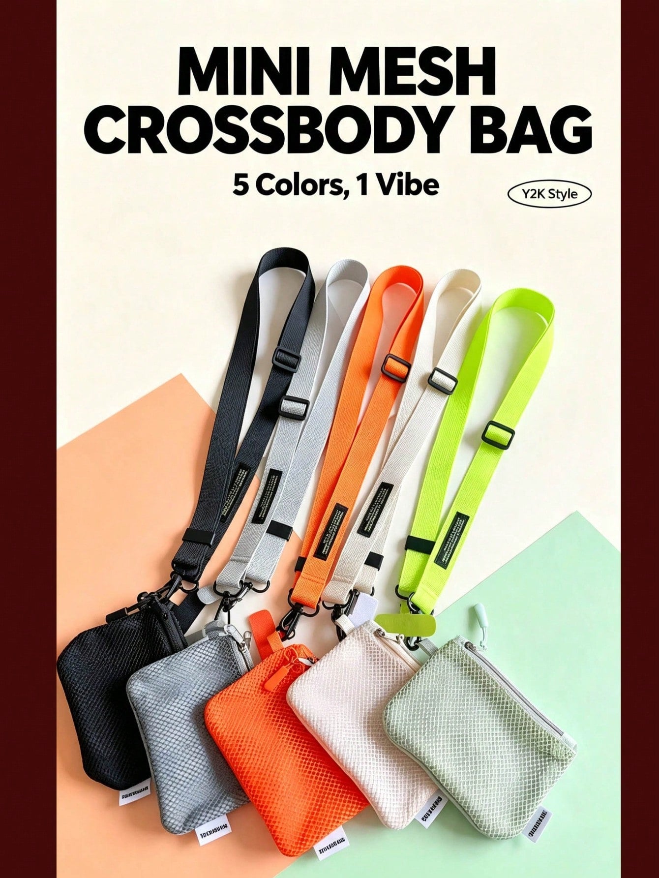 1pc Adjustable Crossbody Phone Lanyard With Mesh Zipper Pouch, Anti-Lost & Anti-Drop Neck Strap For Phone, Keys & Small Essentials, Casual Outdoor Phone Accessory