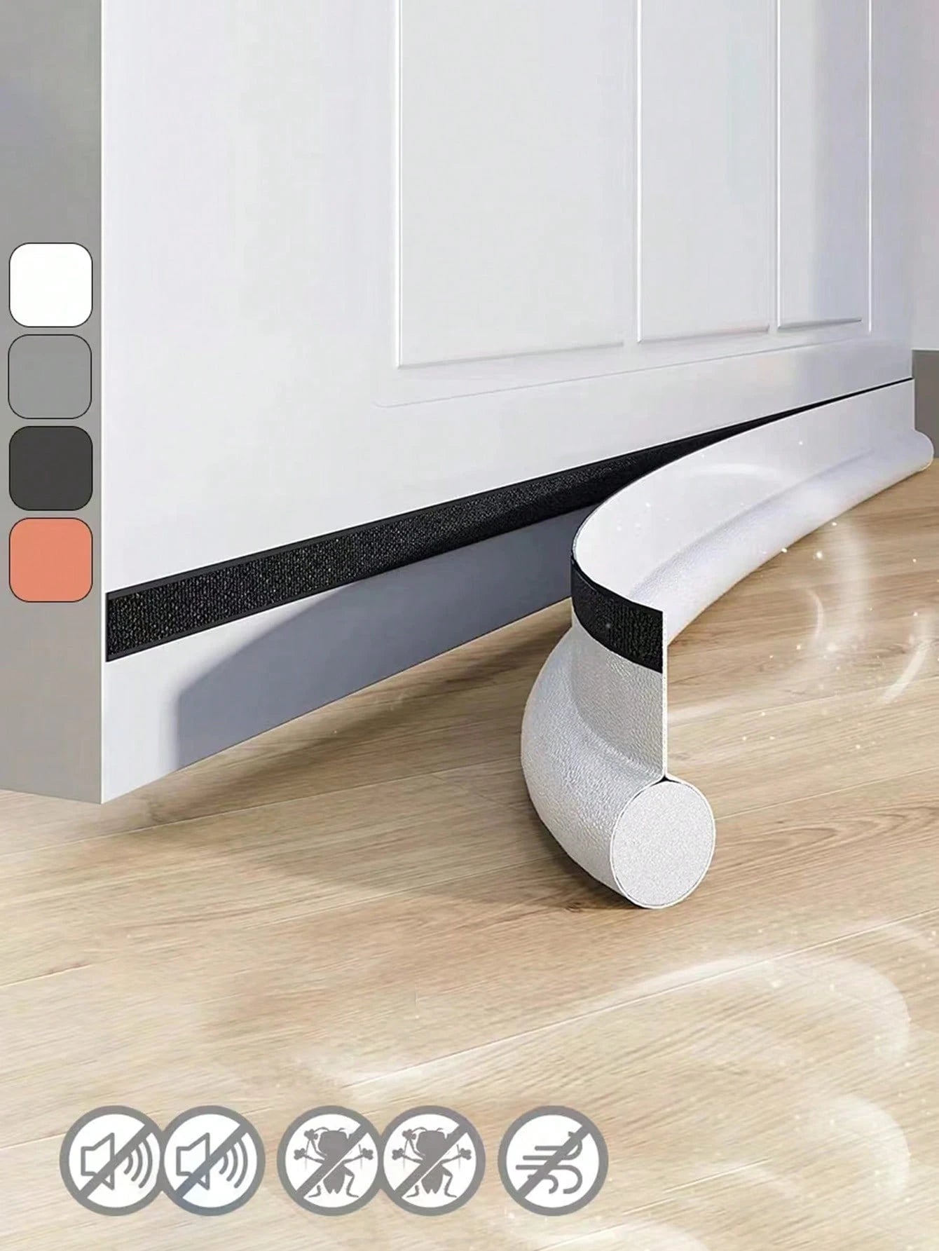 1pc Adjustable Door Bottom Seal Strip Weatherstrip Under Door Draft Stopper Anti-Cold One Side Gap Blocker Foam Weather Strip, Back To School Supplies