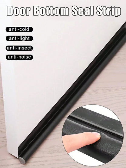 1pc Adjustable Door Bottom Seal Strip Weatherstrip Under Door Draft Stopper Anti-Cold One Side Gap Blocker Foam Weather Strip, Back To School Supplies