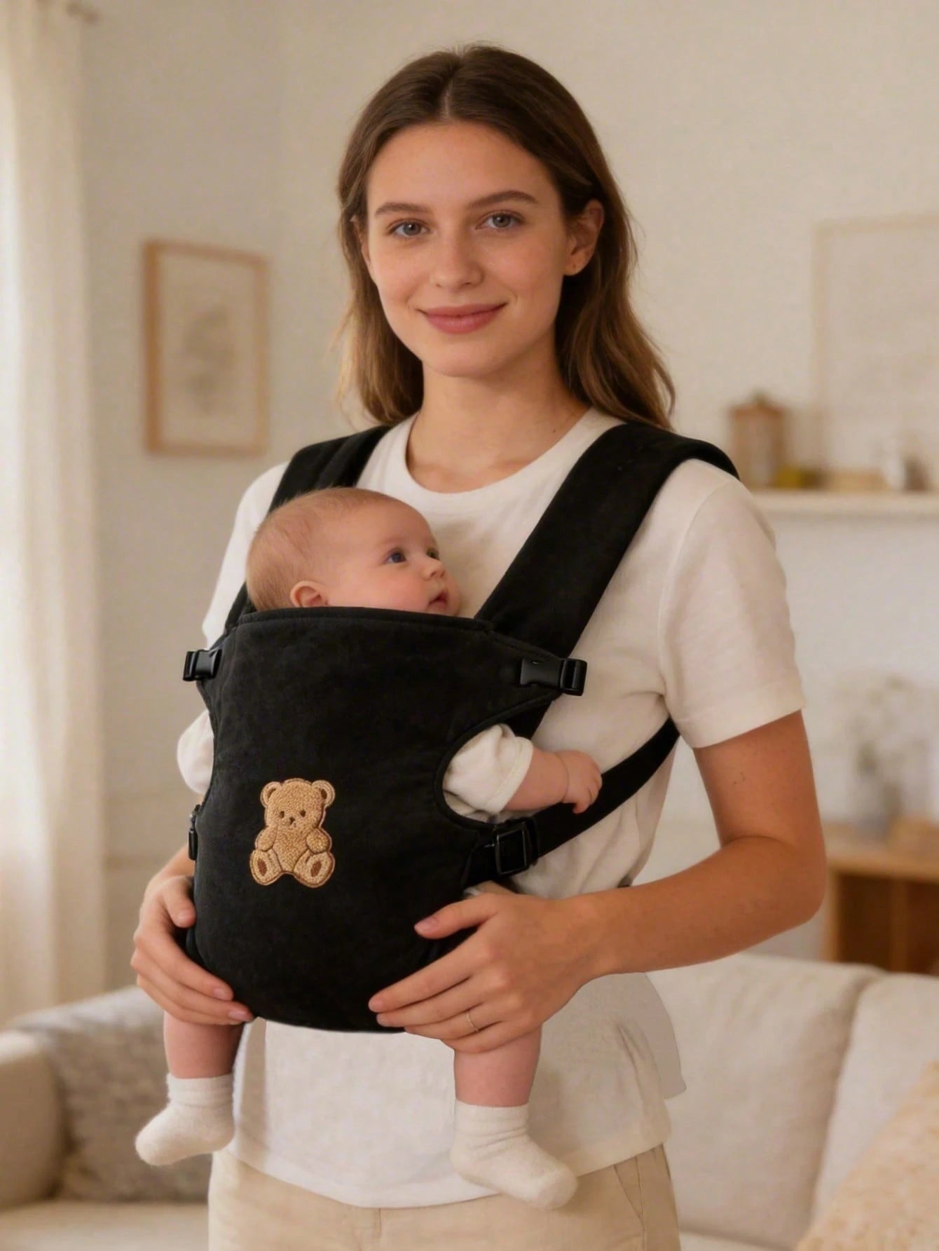 1pc Baby Carrier, Adjustable Comfortable Front & Back Straps, Ergonomic M-Type Seat, Multiple Carrying Positions, Suitable For Newborns To Toddlers, All Seasons, Hiking And Shopping, Perfect Baby Show