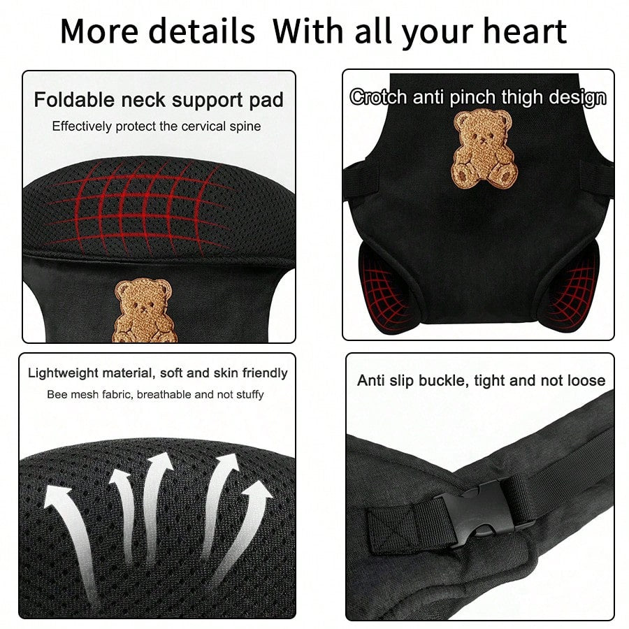 1pc Baby Carrier, Adjustable Comfortable Front & Back Straps, Ergonomic M-Type Seat, Multiple Carrying Positions, Suitable For Newborns To Toddlers, All Seasons, Hiking And Shopping, Perfect Baby Show