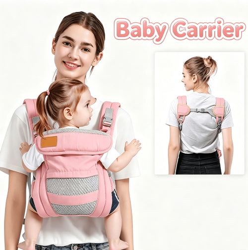 1pc Baby Carrier Newborn To Toddler(7-30lbs), Toddler Carrier With Adjustable Shoulder Strap, Baby Holder Carrier With Breathable Mesh Fabric, Pink