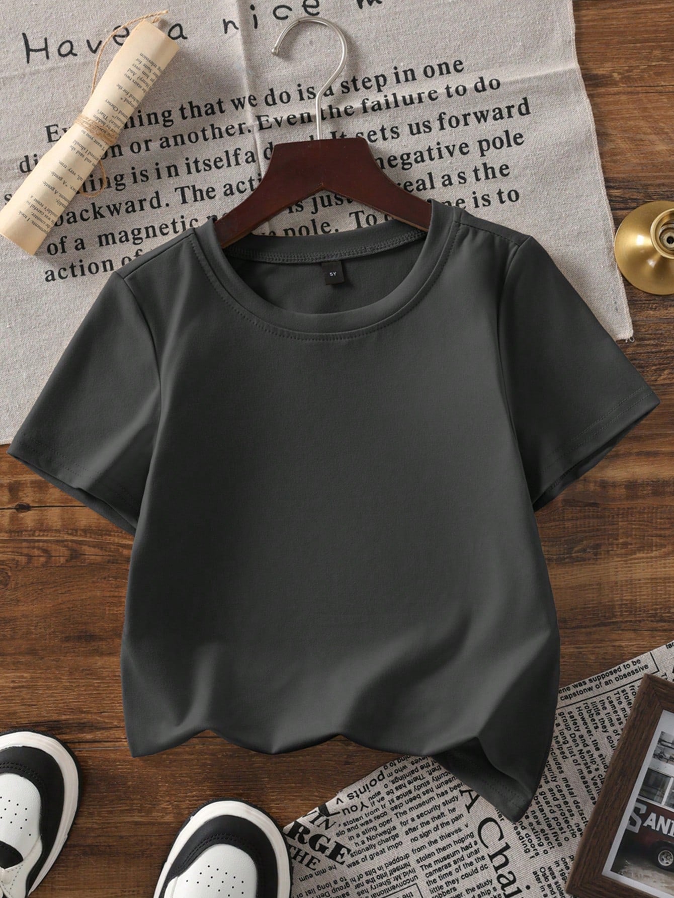 1pc Baby Girls' Summer New Short Sleeve T-Shirt, Loose Oversized Fit, Sweet Pink Bow & Inspirational English Letter Print "God Is Within Her" On Back, Casual Round Neck Pullover Sweatshirt
