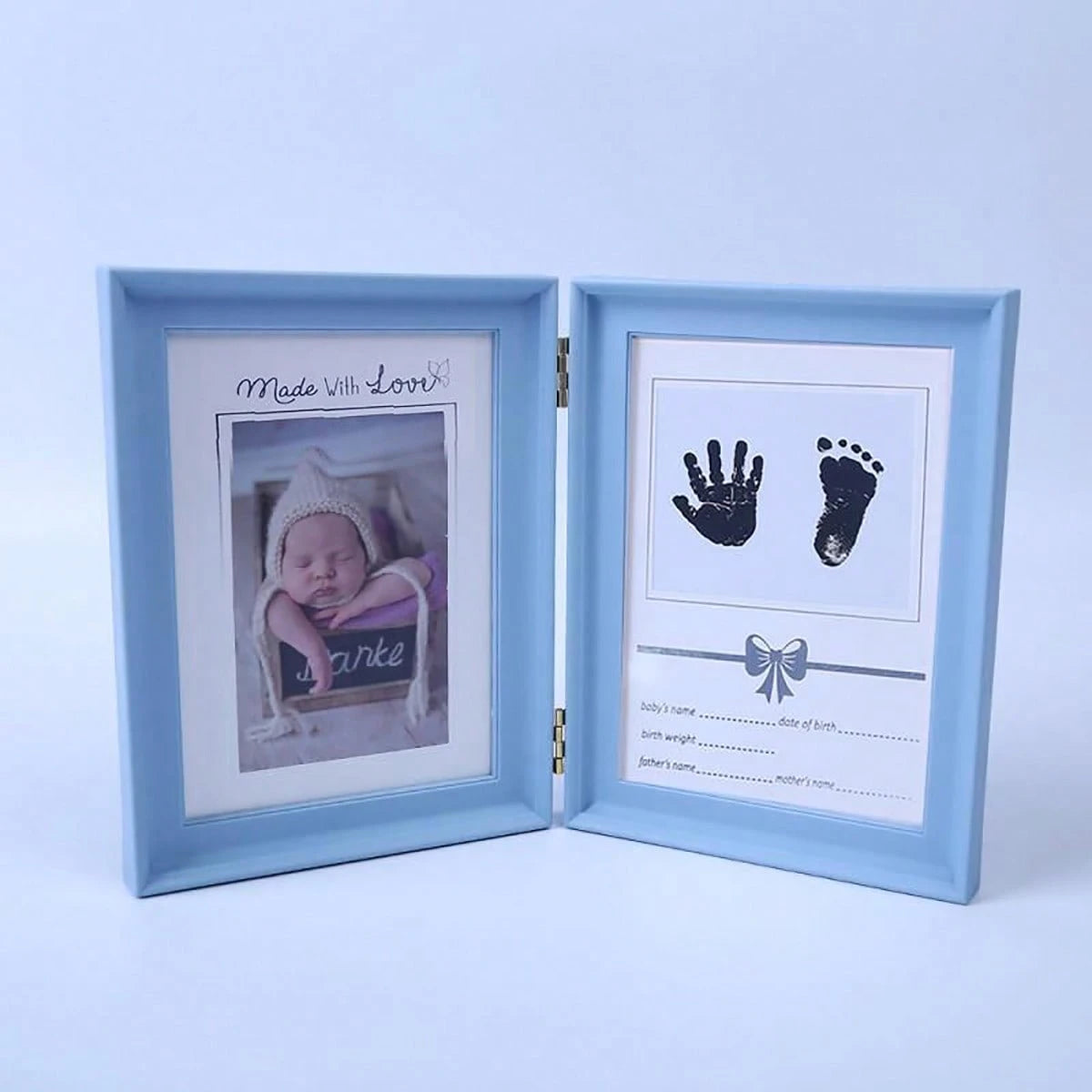 1pc Baby One-Month Commemorative Frame With Hand & Foot Prints Pattern And Random Photo Frame Design Baby Shower Family Decorations Gifts Baby Shower Easter Gifts Things For Girls/Boys