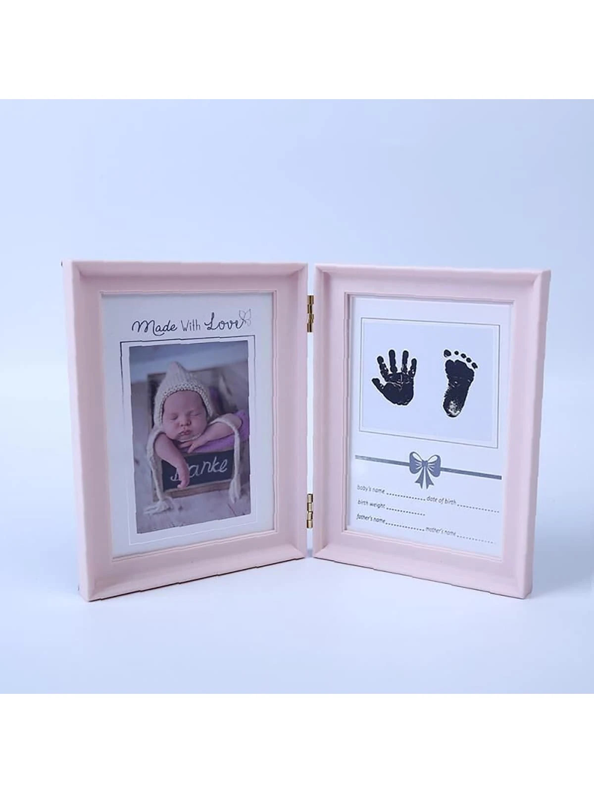 1pc Baby One-Month Commemorative Frame With Hand & Foot Prints Pattern And Random Photo Frame Design Baby Shower Family Decorations Gifts Baby Shower Easter Gifts Things For Girls/Boys