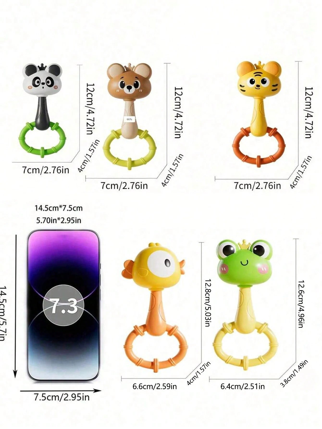 1pc Baby Rattle Toy- Early Learning Toy For Children, Can Strengthen Grip And Motor Skills, Promote Visual And Auditory Development, Manual Shake To Make Sound, Infant Educational Toy, Ideal Gift For