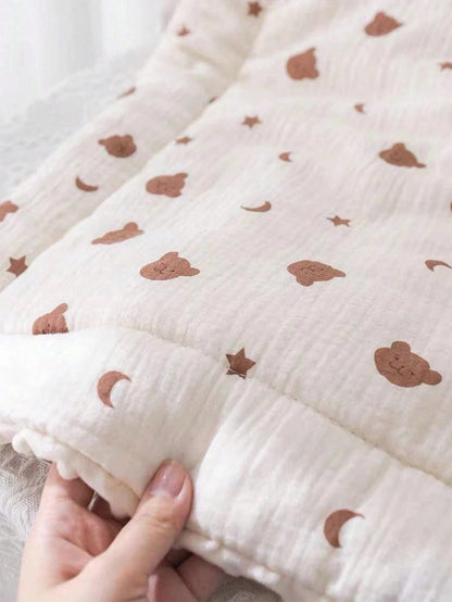 1pc Baby Seat Cushion, Cartoon Animal Print, Double-Sided, One Side Plush Polyester Fabric, Soft & Breathable, Can Be Used As Pillow, Universal Fit