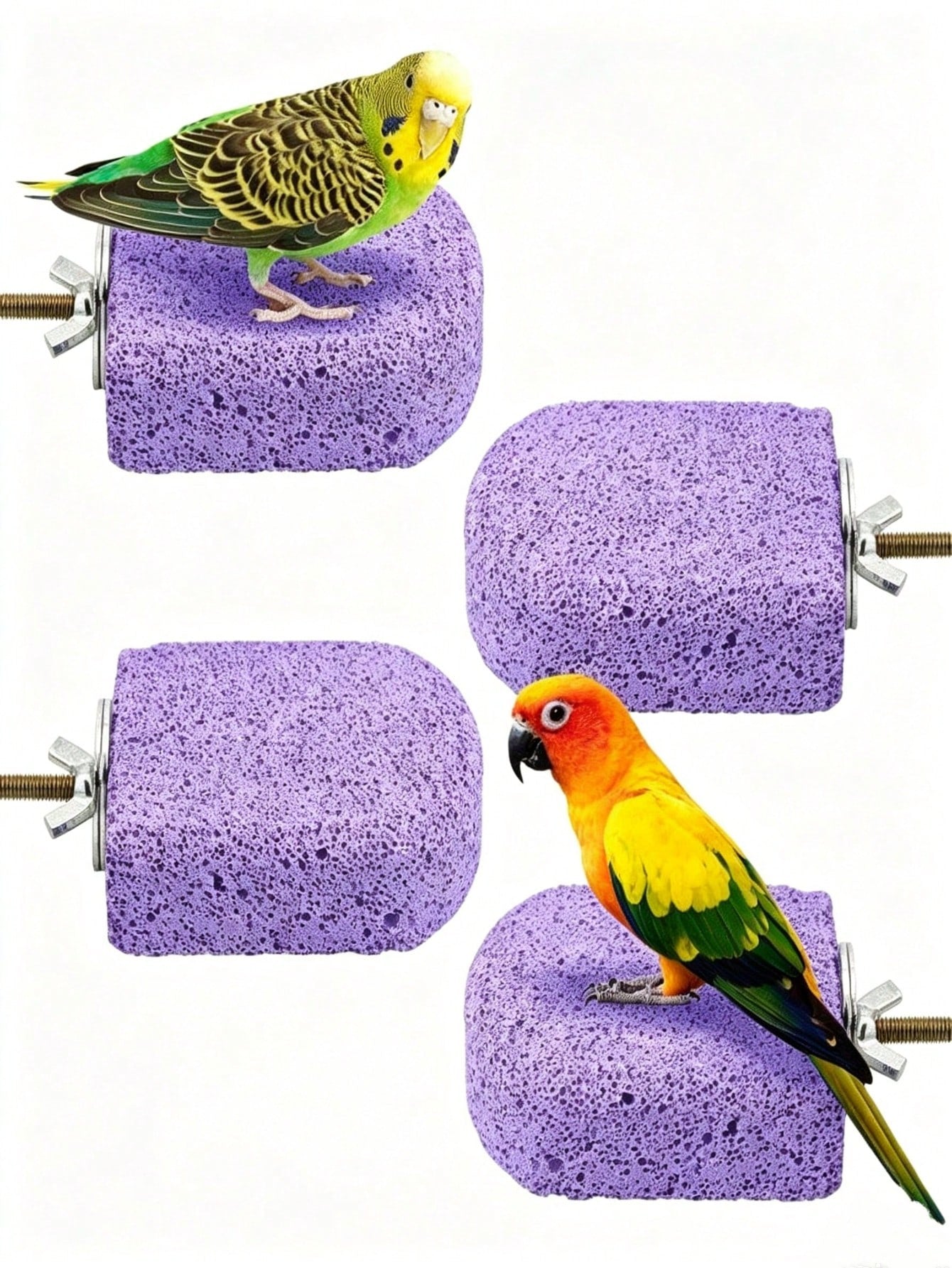 1pc Bird Beak Grinding Chewing Toy Parrot Calcium Perch Bird Standing Platform Cage Accessory Suitable For Budgies, Cockatiels, Lovebirds, Canaries