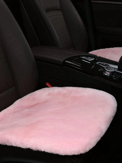 1pc Black Plush Car Front Seat Cover, Universal Car Interior Decoration,Car Accessories