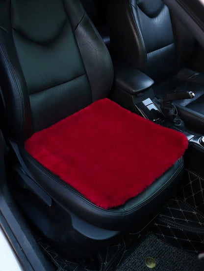 1pc Black Plush Car Front Seat Cover, Universal Car Interior Decoration,Car Accessories