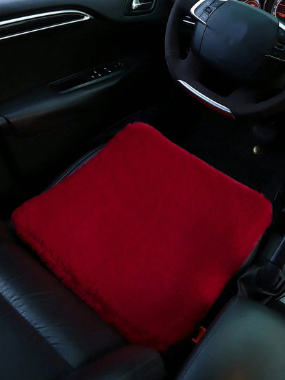 1pc Black Plush Car Front Seat Cover, Universal Car Interior Decoration,Car Accessories