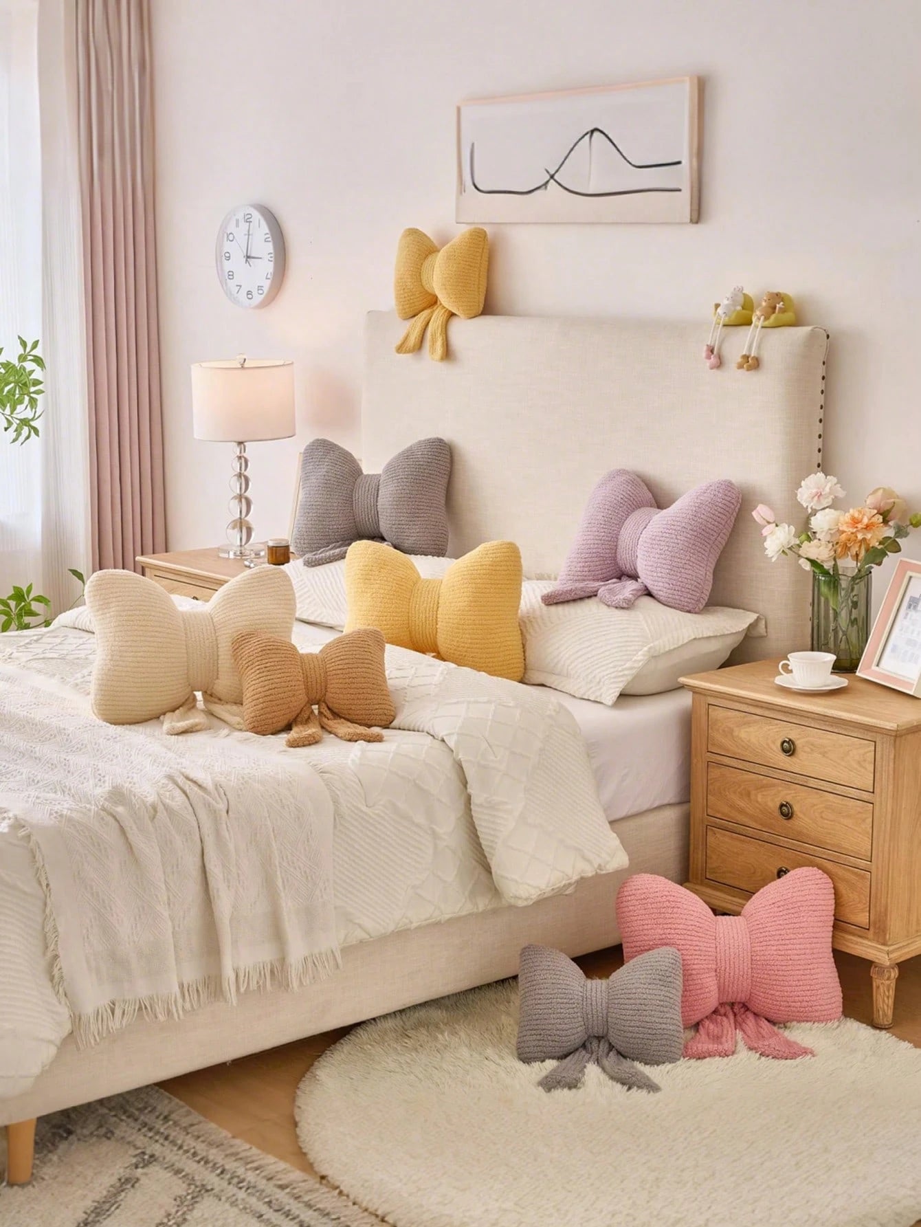 1pc Bow Knot Throw Pillow, Soft Plush Decorative Pillow, Bow Knot Pillow For Sofa Bed, Home Decor Bow Knot Shaped Pillow Suitable For Bedroom Living Room, Autumn Outdoor Cushion, Bedroom Decor, Room D