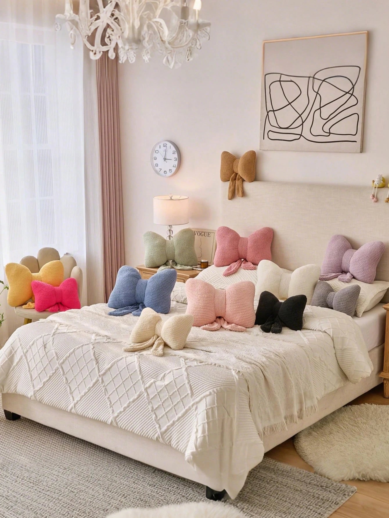 1pc Bow Knot Throw Pillow, Soft Plush Decorative Pillow, Bow Knot Pillow For Sofa Bed, Home Decor Bow Knot Shaped Pillow Suitable For Bedroom Living Room, Autumn Outdoor Cushion, Bedroom Decor, Room D
