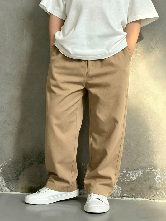 1pc Boys Casual Pocket Straight Leg Pants, 4-7 Years Old, Spring Summer Autumn Winter Back To School