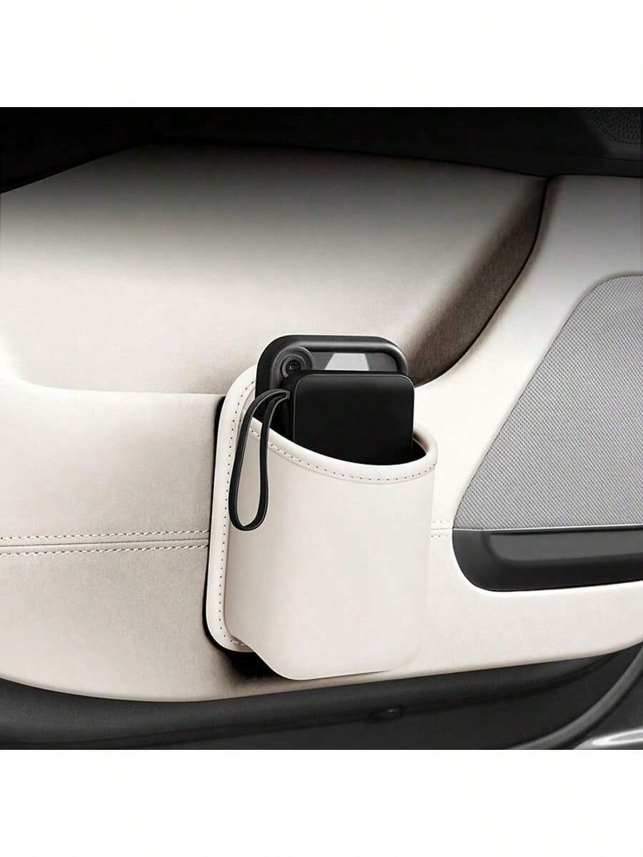1pc Car Door Storage Rack, PU Leather Material, Multi-Functional Storage Organizer With Phone Holder, Trash Can, Tissue Box, Waterproof Lining- Anti-Slip & Anti-Spill, Fits Car Armrest Slot, Suitable