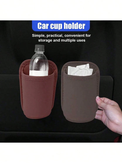 1pc Car Door Storage Rack, PU Leather Material, Multi-Functional Storage Organizer With Phone Holder, Trash Can, Tissue Box, Waterproof Lining- Anti-Slip & Anti-Spill, Fits Car Armrest Slot, Suitable