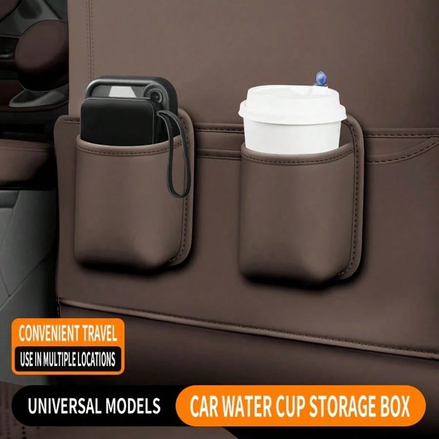 1pc Car Door Storage Rack, PU Leather Material, Multi-Functional Storage Organizer With Phone Holder, Trash Can, Tissue Box, Waterproof Lining- Anti-Slip & Anti-Spill, Fits Car Armrest Slot, Suitable