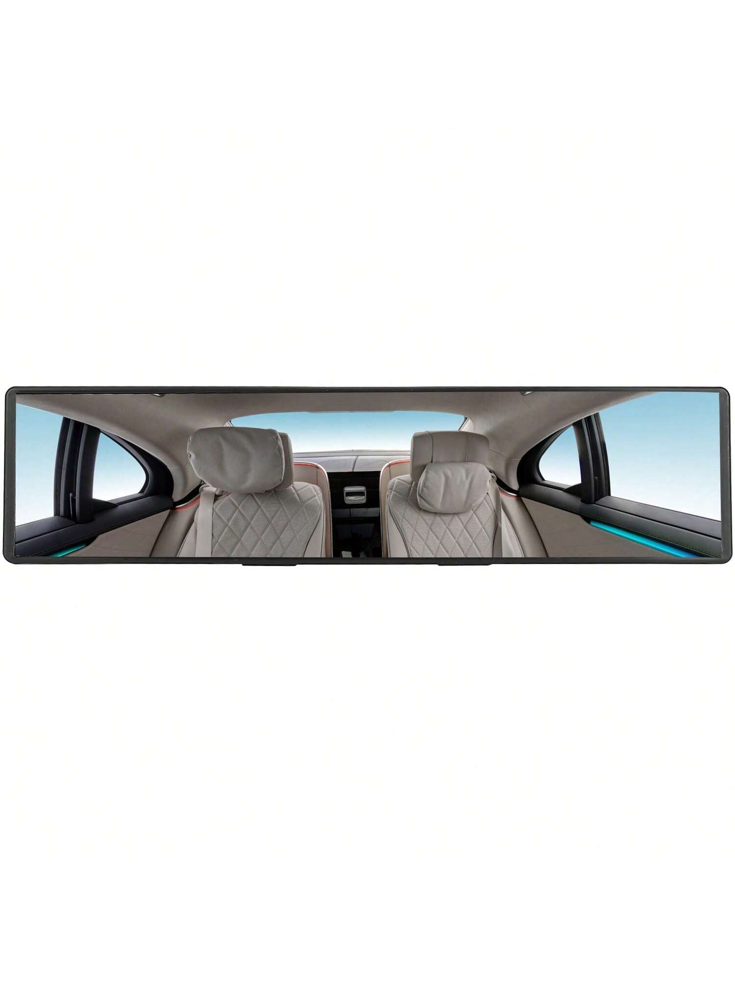 1PC Car Rearview Mirror 11.4in Interior Clip-On Curve Convex Panoramic Anti-Glare Rear View Mirrors With Wide Viewing Range For Cars SUVs Trucks Vehicles