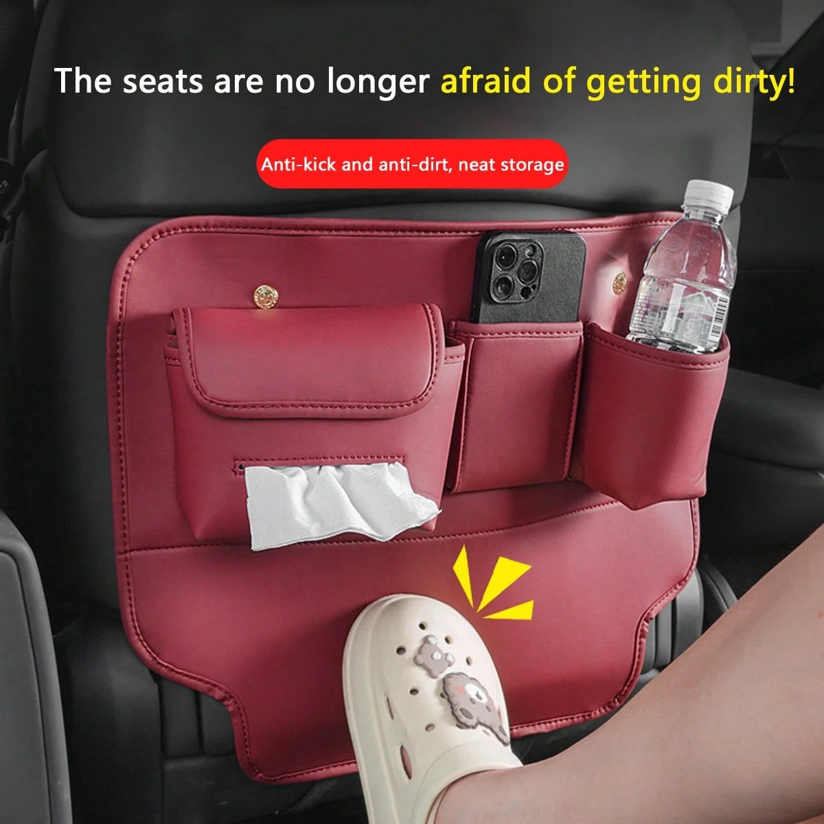 1pc Car Seat Back Storage Bag, Multifunctional Car Interior Seat Back Hanging Organizer, Backrest Storage Rack