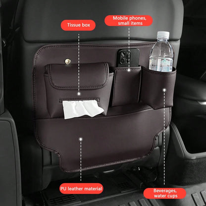 1pc Car Seat Back Storage Bag, Multifunctional Car Interior Seat Back Hanging Organizer, Backrest Storage Rack