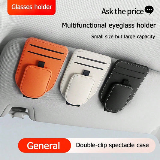 1pc Car Visor Glasses Clip Multifunctional Card Holder Car Interior Accessories Car Glasses Case