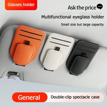 1pc Car Visor Glasses Clip Multifunctional Card Holder Car Interior Accessories Car Glasses Case