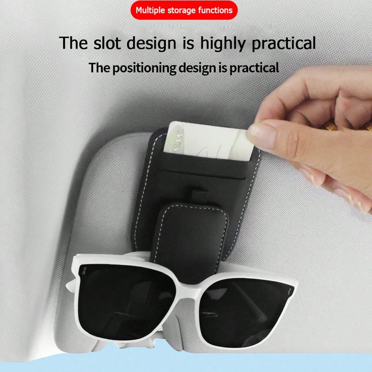 1pc Car Visor Glasses Clip Multifunctional Card Holder Car Interior Accessories Car Glasses Case